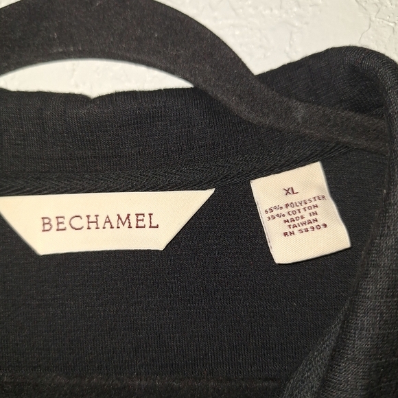 Bechamel Cardigan Sweater Womens XL Black Button Up Stretch Pockets - Picture 5 of 7